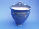 Keramik Blumen Hängetopf Mittel Blau Bemalt Irdenware