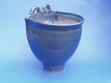 Keramik Blumen Hängetopf Groß Blau Uni Irdenware