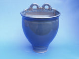 Keramik Blumen Hängetopf Groß Blau Uni Irdenware