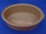 Eine Innenansicht des ovalen Keramik Brottopfes in Irdenware Technik glasiert innen und außen um Schimmel vorzubeugen - Leicht abwaschbar