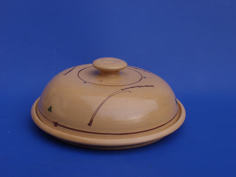 Käseglocke klein, gelb, bemalt, Irdenware Keramik Art.nr. 550