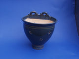 Keramik Blumen Hängetopf Groß Blau Bemalt Irdenware