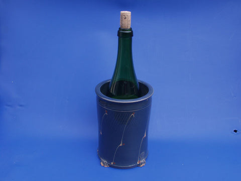 Literflaschen-Weinkühler Blau Bemalt