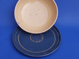 Käseglocke klein, blau, bemalt, Irdenware Keramik Art.nr. 552